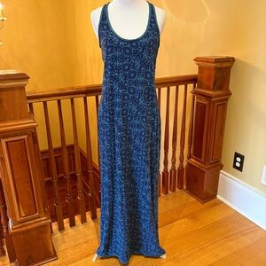 Blue Clover Racerback Maxi Stretch Vacation Boho Bohemian Dress Sz M